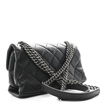 Chanel Shiny Sheepskin Quilted Small Burgundy Rocks Flap Black 3 of 11