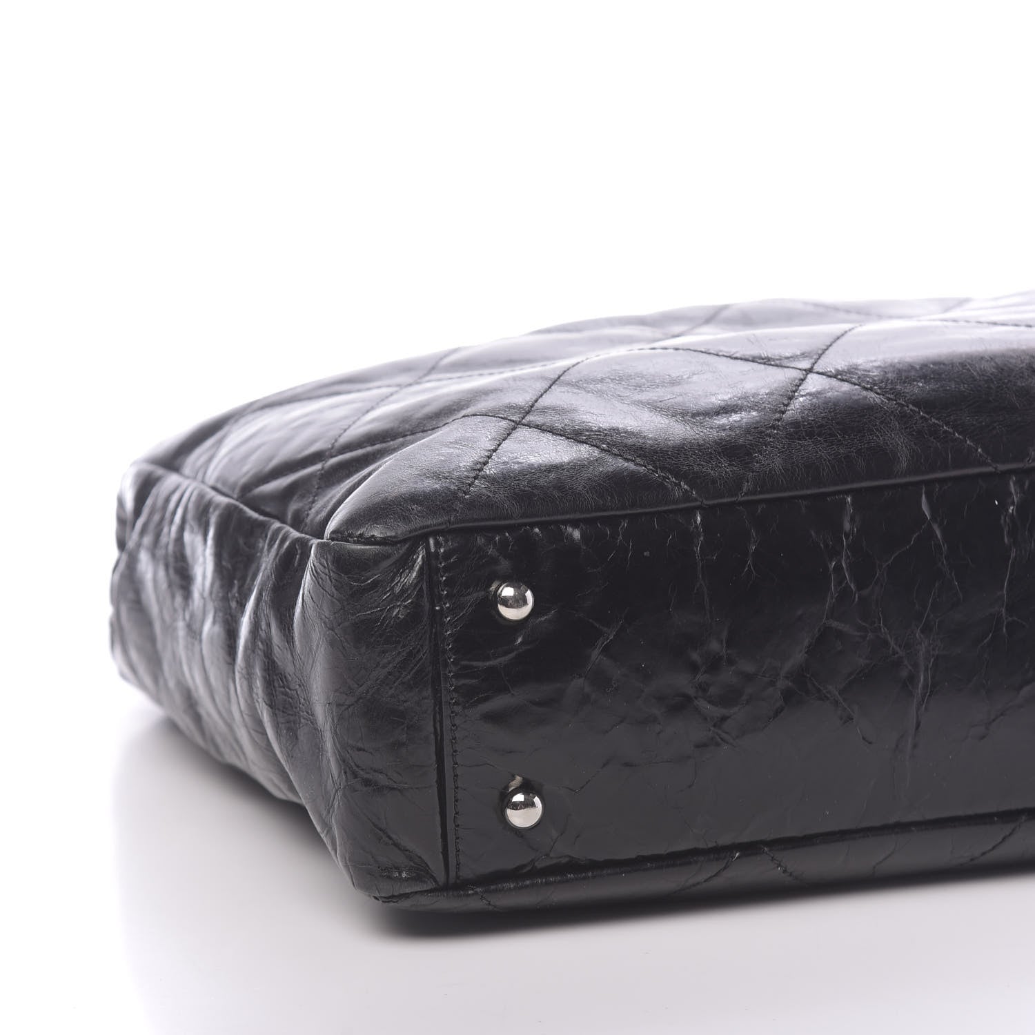 Chanel Glazed Calfskin Quilted Tweed Portobello Tote Black 9 of 10