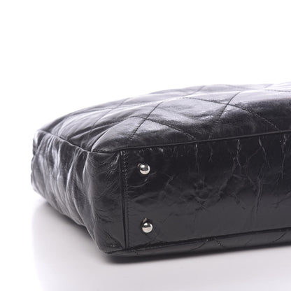 Chanel Glazed Calfskin Quilted Tweed Portobello Tote Black 9 of 10