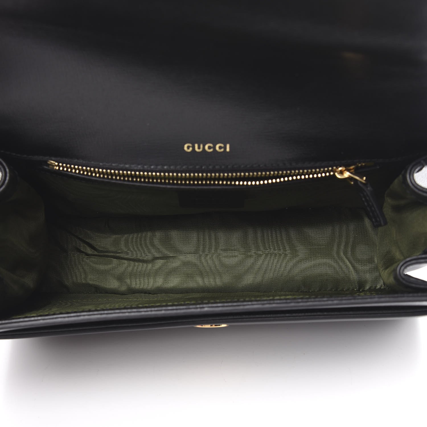 Gucci Textured Calfskin Small Torchon GG Ring Shoulder Bag Black 5 of 13