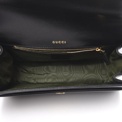Gucci Textured Calfskin Small Torchon GG Ring Shoulder Bag Black 5 of 13