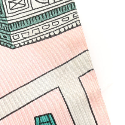 Hermes Silk Les Nouveaux Amoureux de Paris Twilly Rose Pale Vert Rose 7 of 7