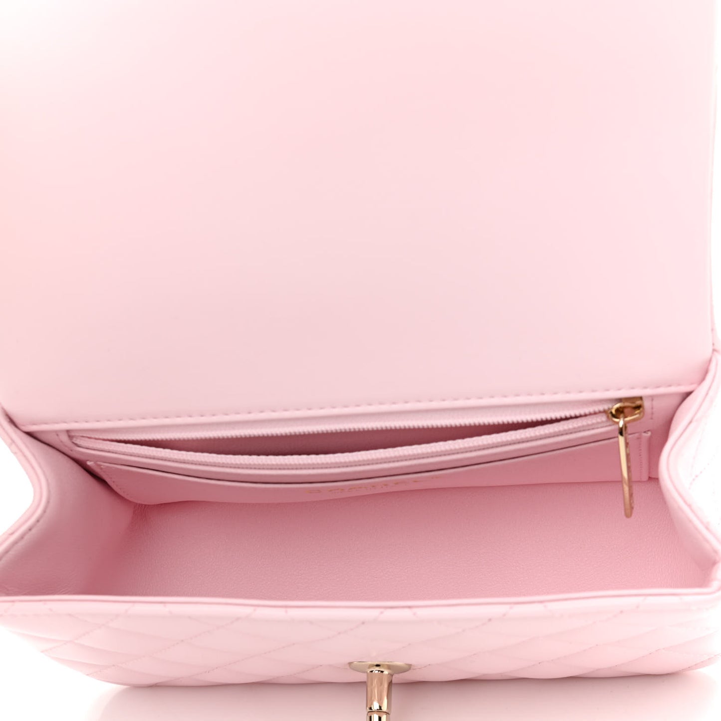Lambskin Quilted Mini Top Handle Rectangular Flap Light Pink