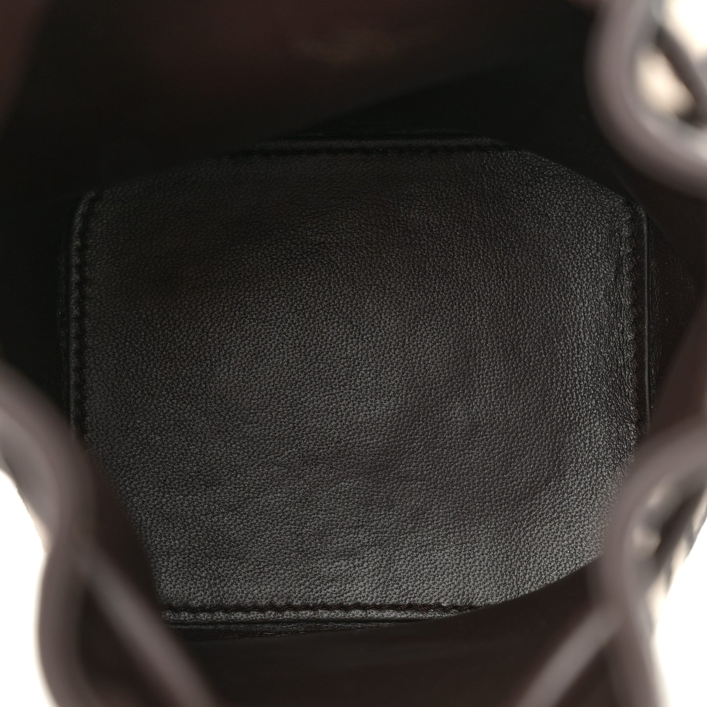 Toile Iconographe Nappa Mini Vlogo Signature Bucket Bag Naturale Black Fondant