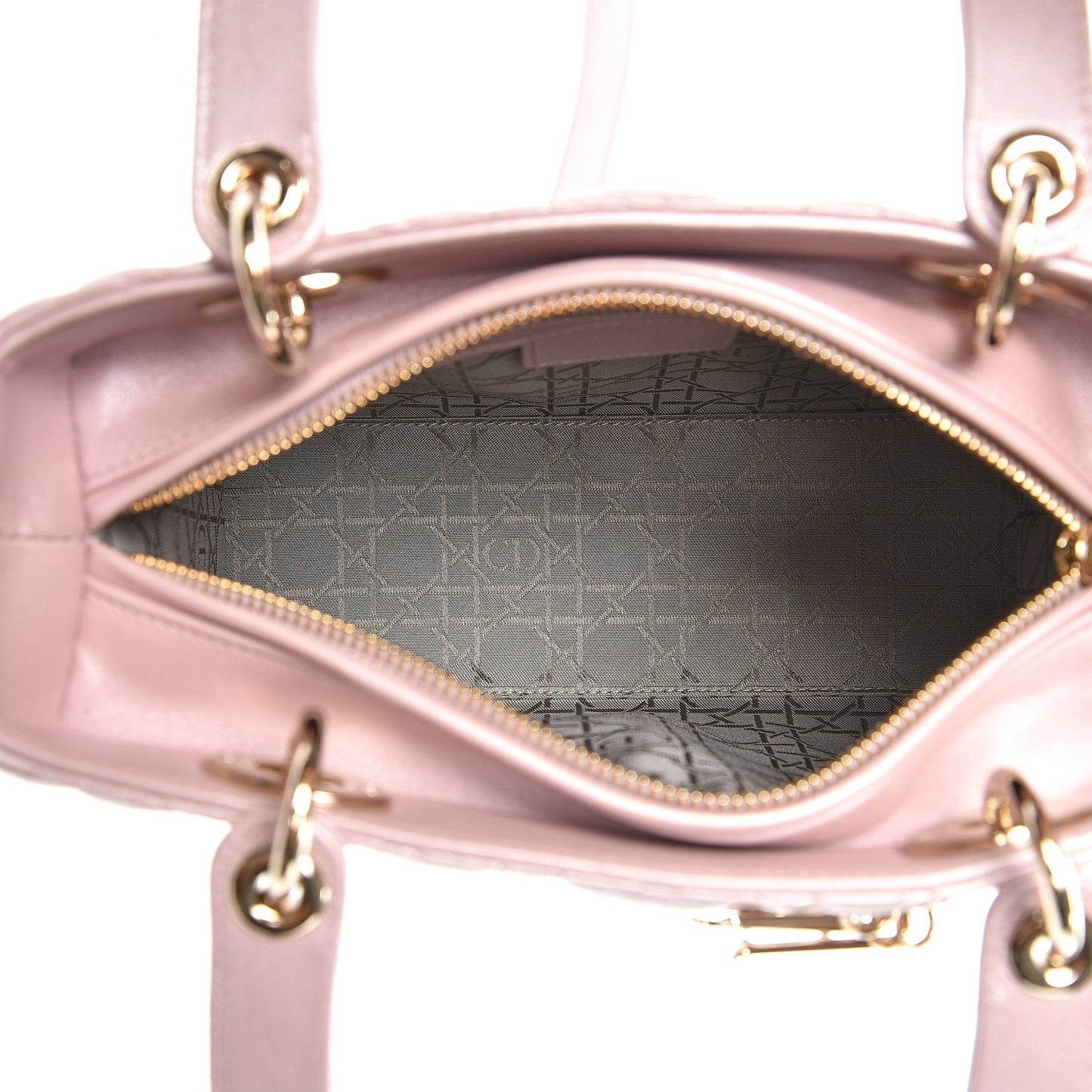 Pearly Lambskin Cannage Medium Lady Dior Lotus
