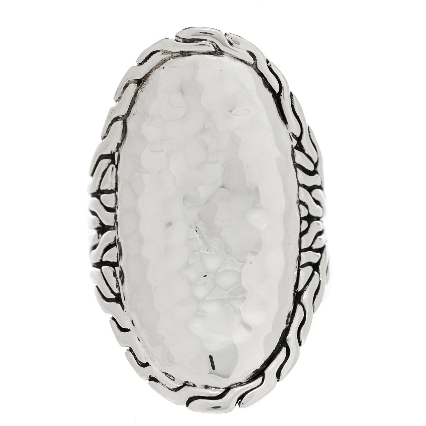 Sterling Silver Palu Hammered Saddle Ring 54 7