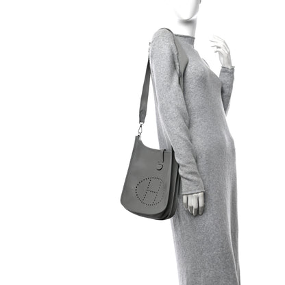 Hermes Taurillon Clemence Evelyne III PM Gris Mouette 2 of 11