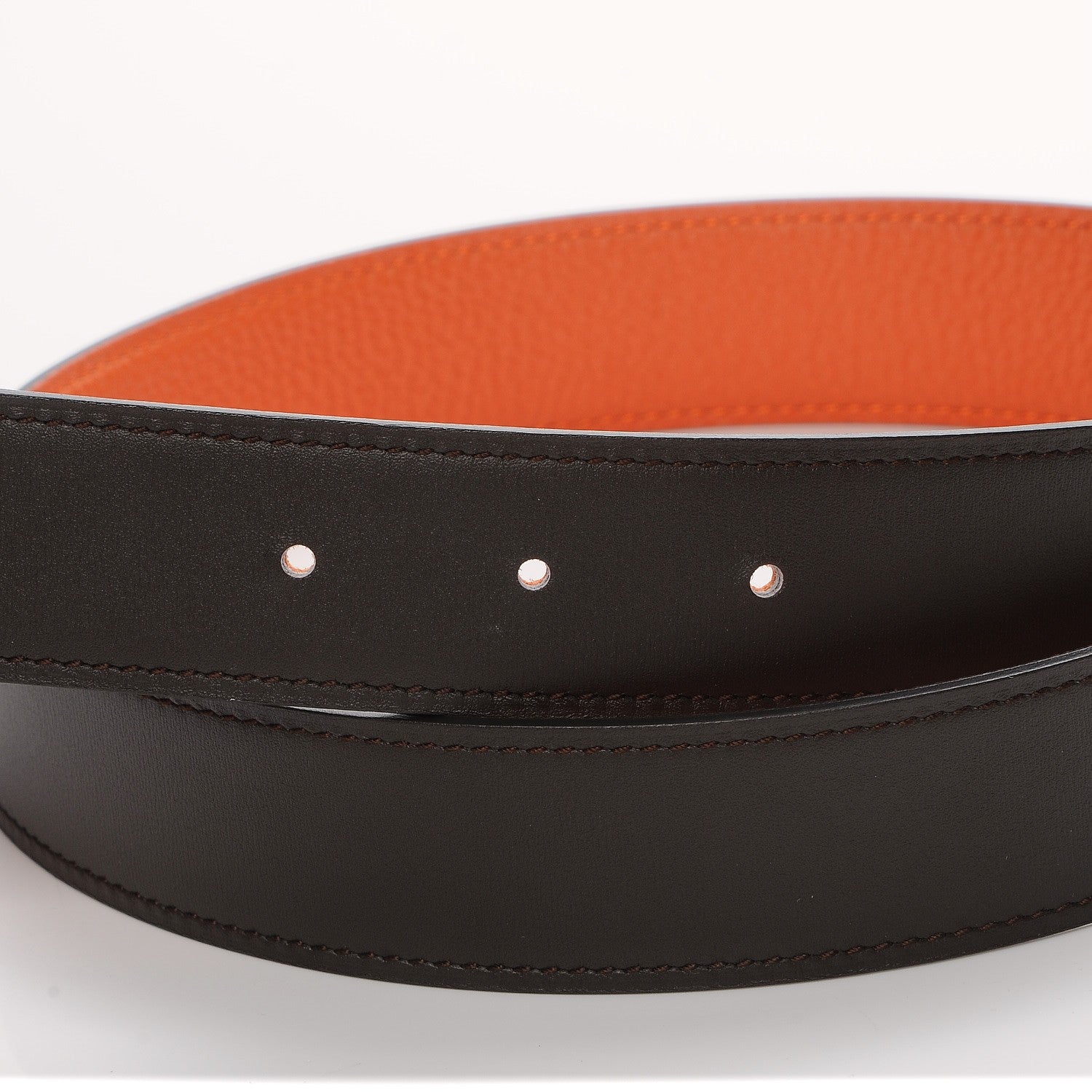 Hermes Swift Togo 32mm H Belt 75 Chocolate Orange 4 of 7