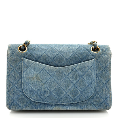 Chanel Denim Quilted Medium Double Flap Light Blue 11 of 12