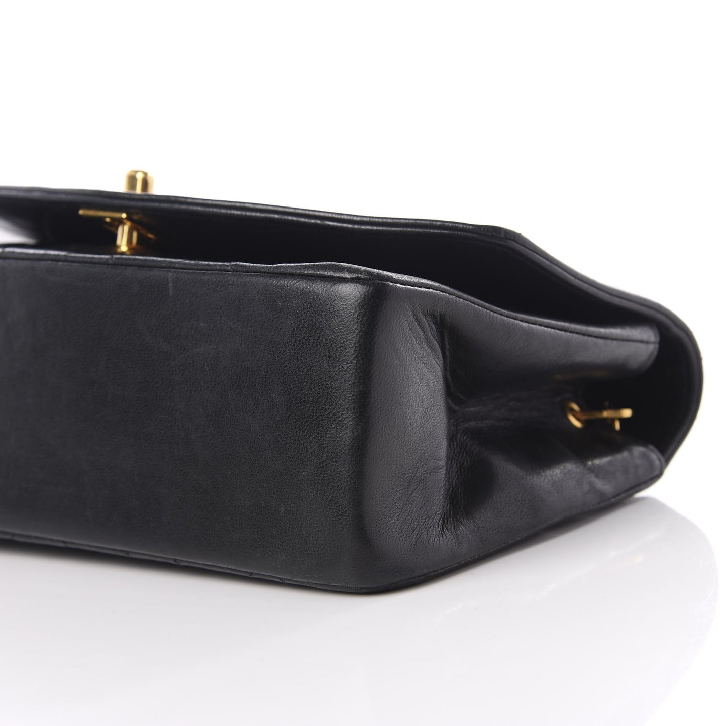 Lambskin Quilted Small Single Flap Bag Black