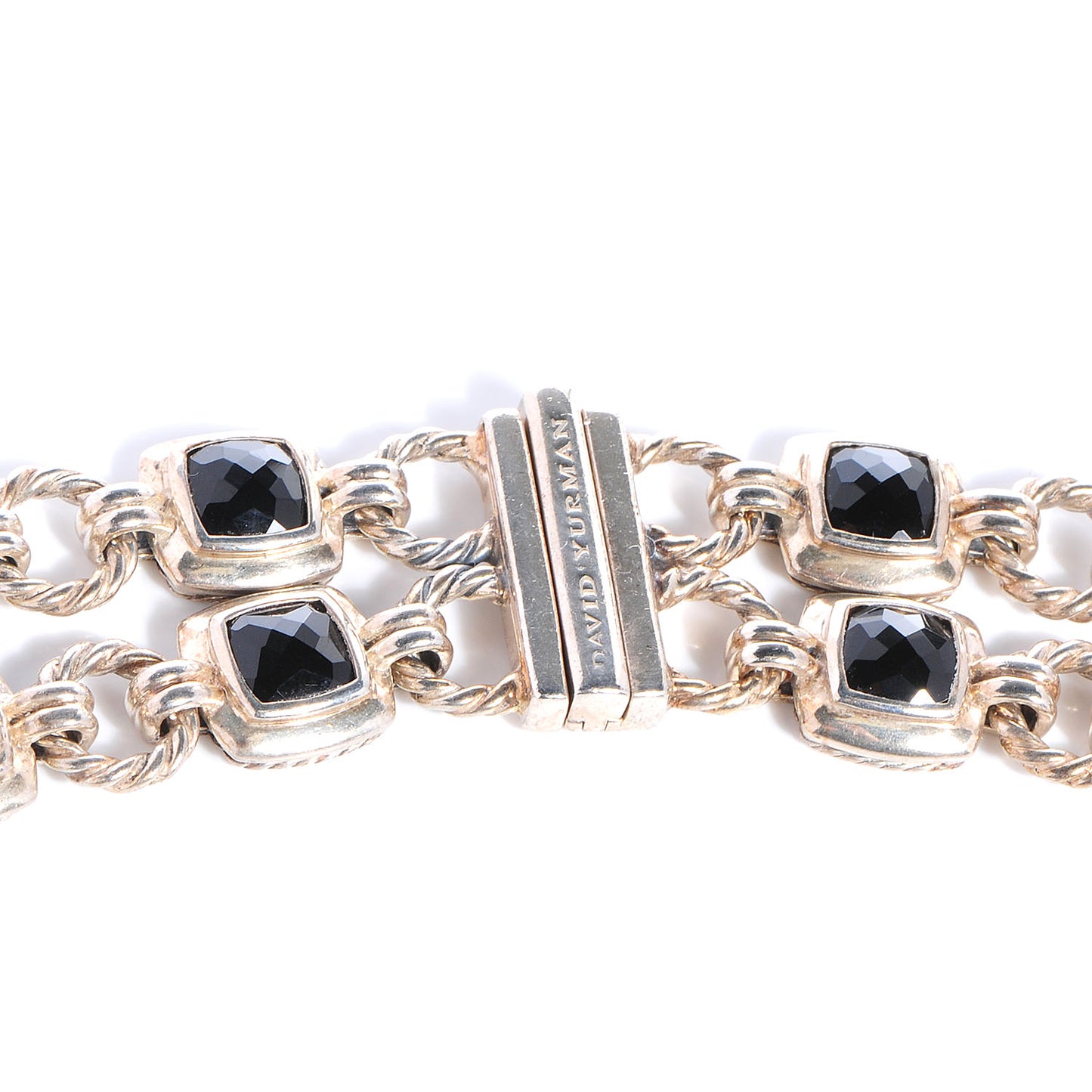 Sterling Silver Pave Diamond Black Onyx Renaissance Necklace