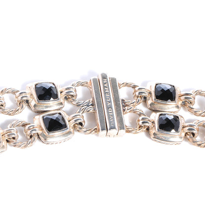 David Yurman Sterling Silver Pave Diamond Black Onyx Renaissance Necklace 3 of 5