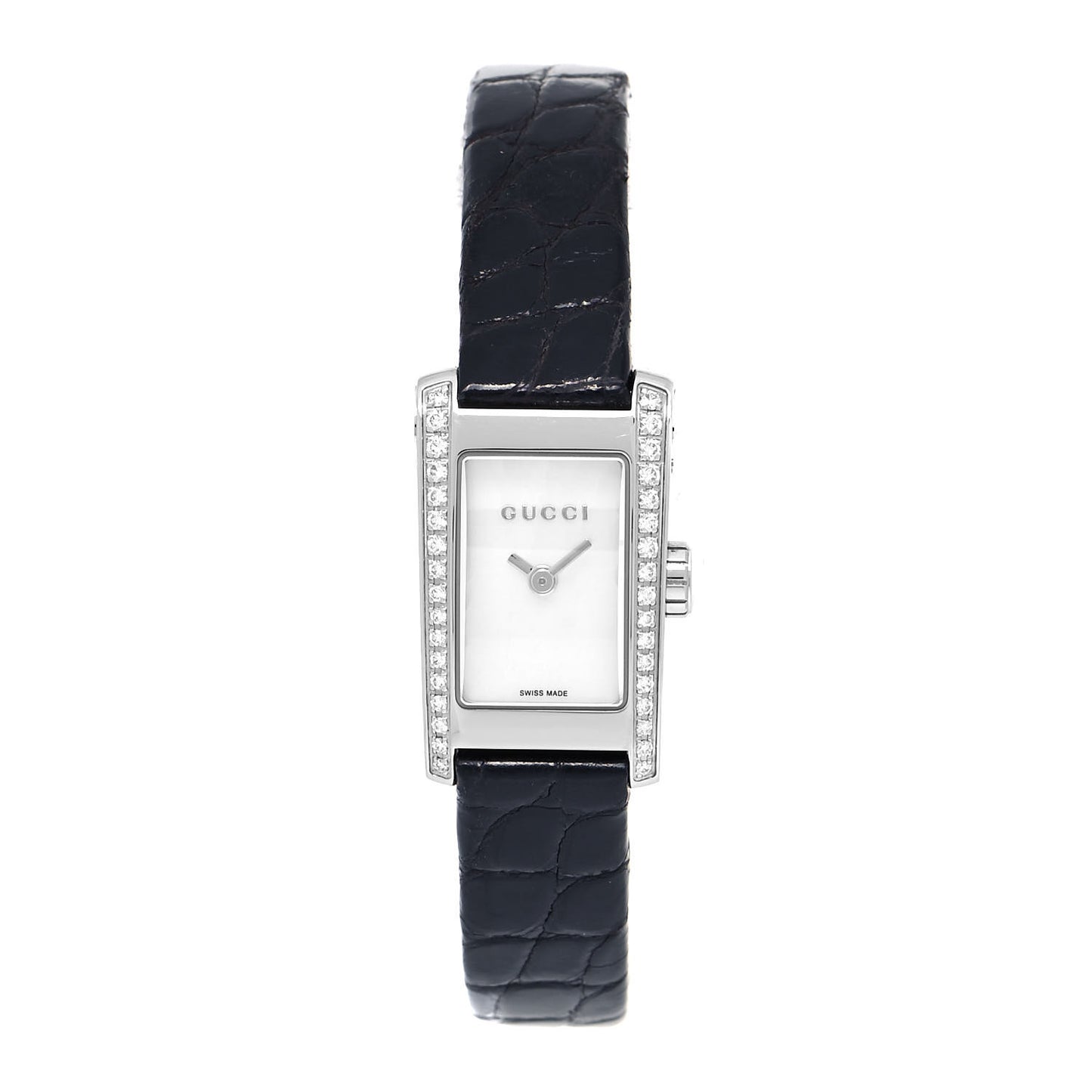 Stainless Steel Alligator Diamond Mother of Pearl 15mm 8600L Quartz Watch