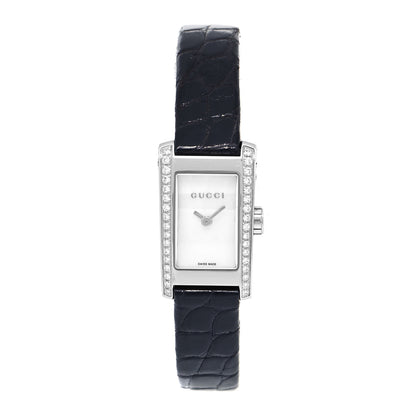 Gucci Stainless Steel Alligator Diamond Mother of Pearl 15mm 8600L Quartz Watch 1 of 4