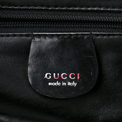 Gucci Canvas Patent Calfskin Bamboo Cosmetic Case Black 8 of 13