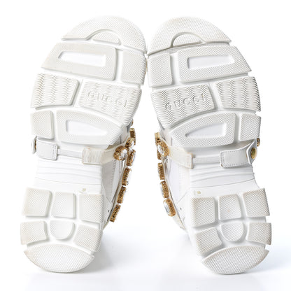 Gucci X SEGA Mesh Calfskin Suede Removable Crystals Womens Flashtrek Sneakers 39 Great White 5 of 11