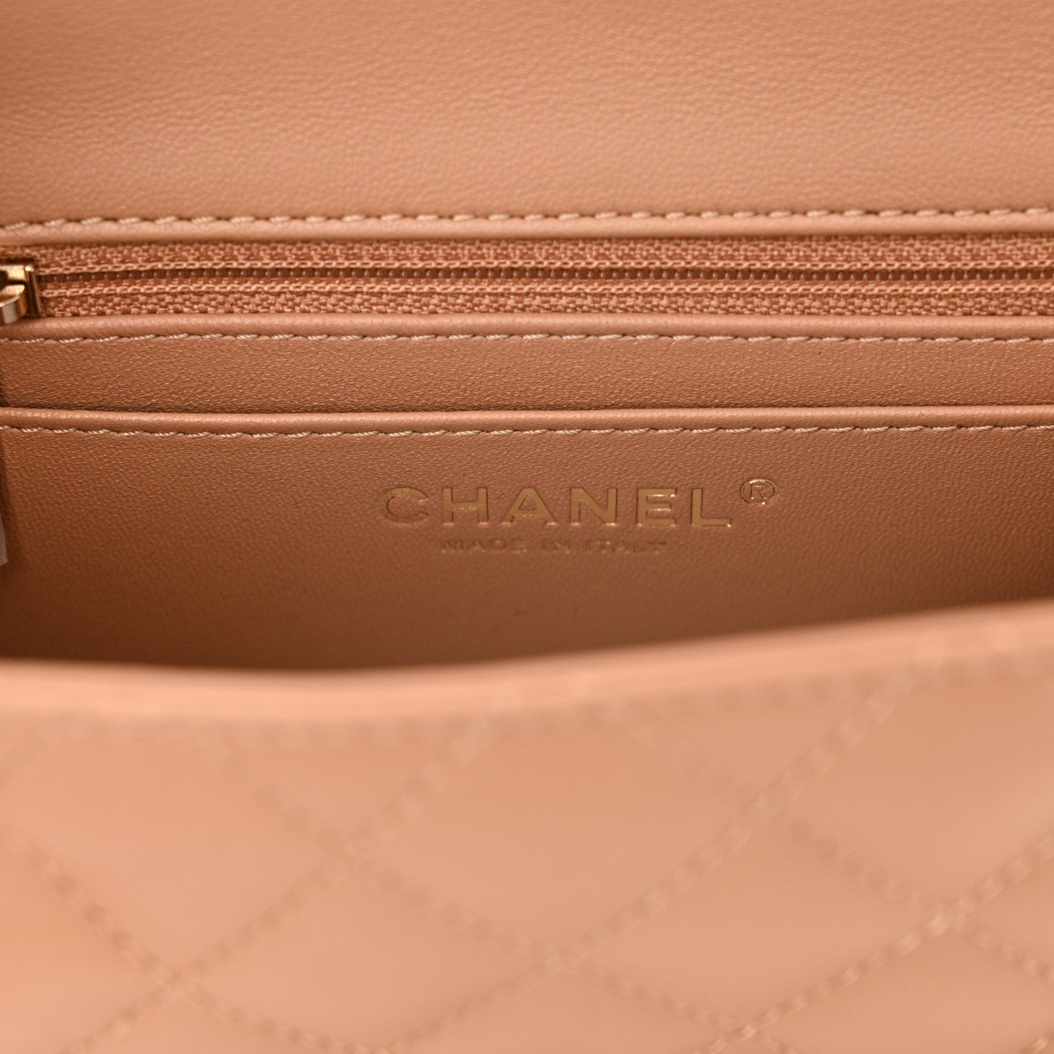 Chanel Lambskin Quilted Mini Square Flap Beige 6 of 11
