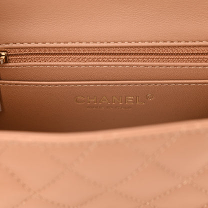 Chanel Lambskin Quilted Mini Square Flap Beige 6 of 11