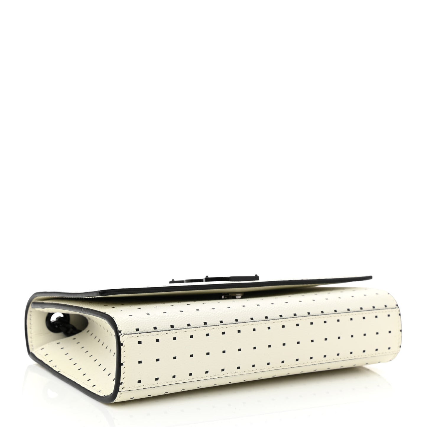 Grain De Poudre Square Dot Print Small Monogram Kate Satchel White Matte Black