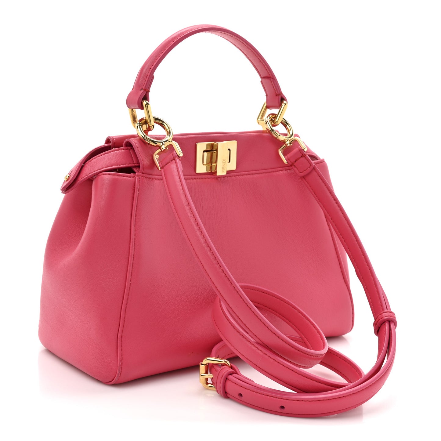 Nappa Stacked Bar Mini Peekaboo Iconic Satchel Lampone