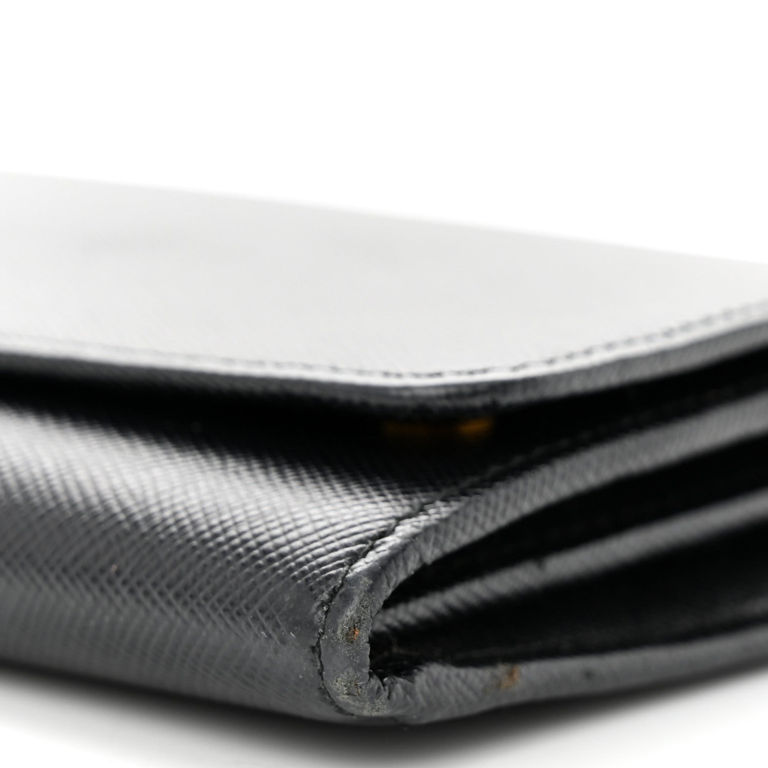 Prada Saffiano Metal Oro Chain Wallet Black 10 of 15