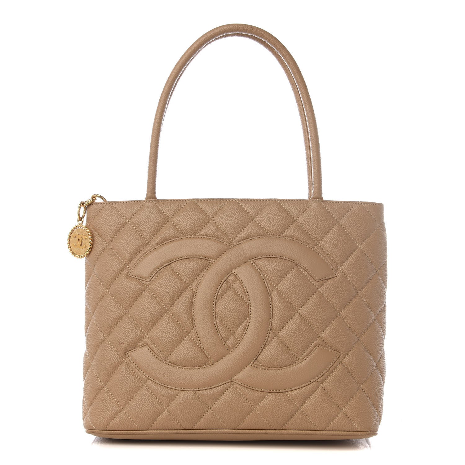Chanel Caviar Quilted Medallion Tote Beige 1 of 8