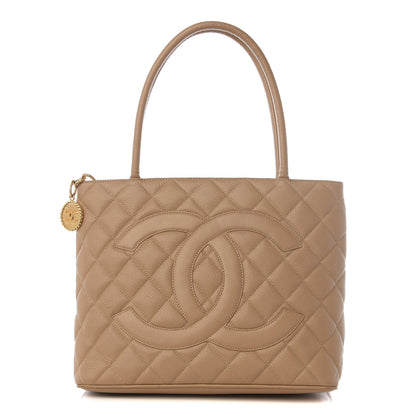 Chanel Caviar Quilted Medallion Tote Beige 1 of 8