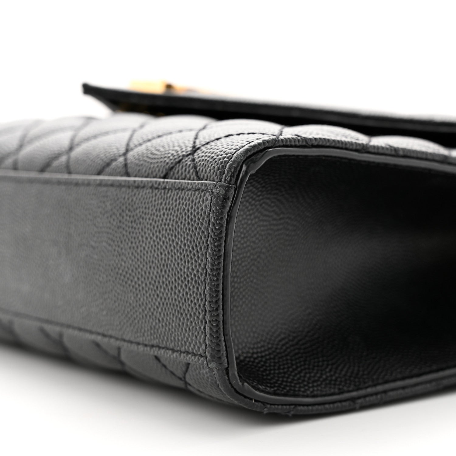 Saint Laurent Grain De Poudre Textured Mixed Matelasse Triquilt Medium Monogram Satchel Black 10 of 19