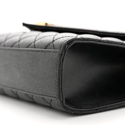 Saint Laurent Grain De Poudre Textured Mixed Matelasse Triquilt Medium Monogram Satchel Black 10 of 19