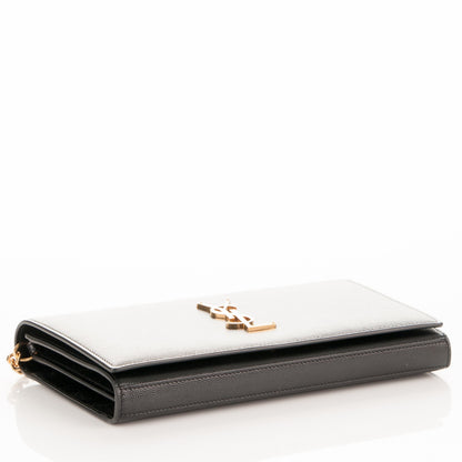 Saint Laurent Grain De Poudre Monogram Chain Wallet Black 4 of 7