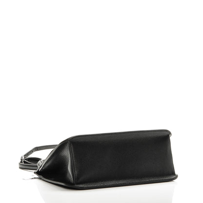 Gucci Pebbled Calfskin Medium Bamboo Daily Flap Shoulder Bag Black 4 of 7