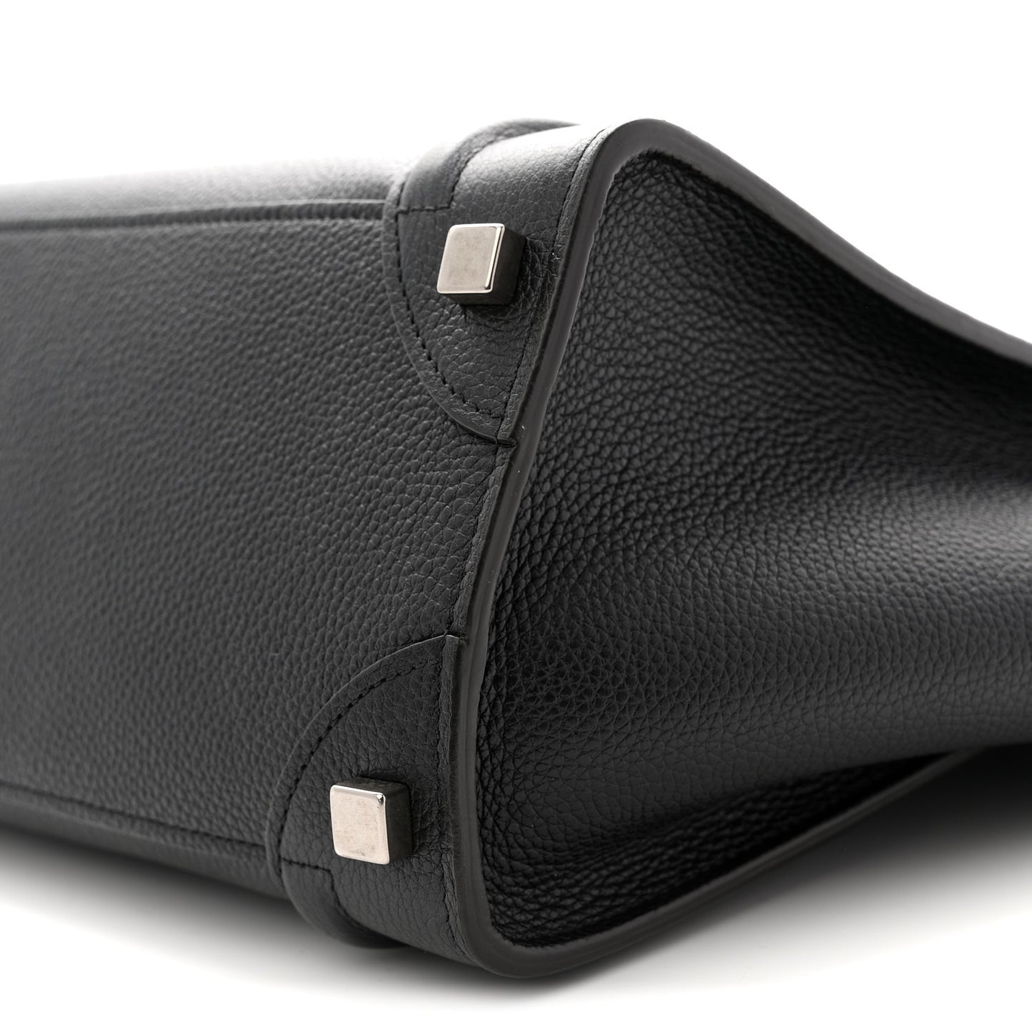 Drummed Calfskin Micro Luggage Black