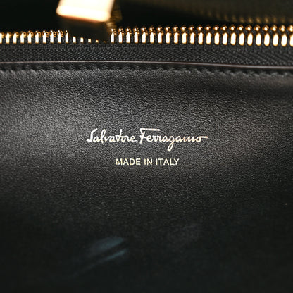 Salvatore Ferragamo Calfskin Large Studio Bag Wine Bone Black 6 of 14