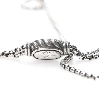 David Yurman Sterling Silver Diamond 32mm Infinity Pendant Necklace 4 of 5