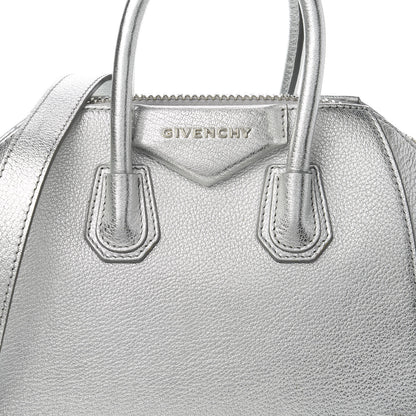 Givenchy Metallic Sugar Goatskin Mini Antigona Silver 10 of 10