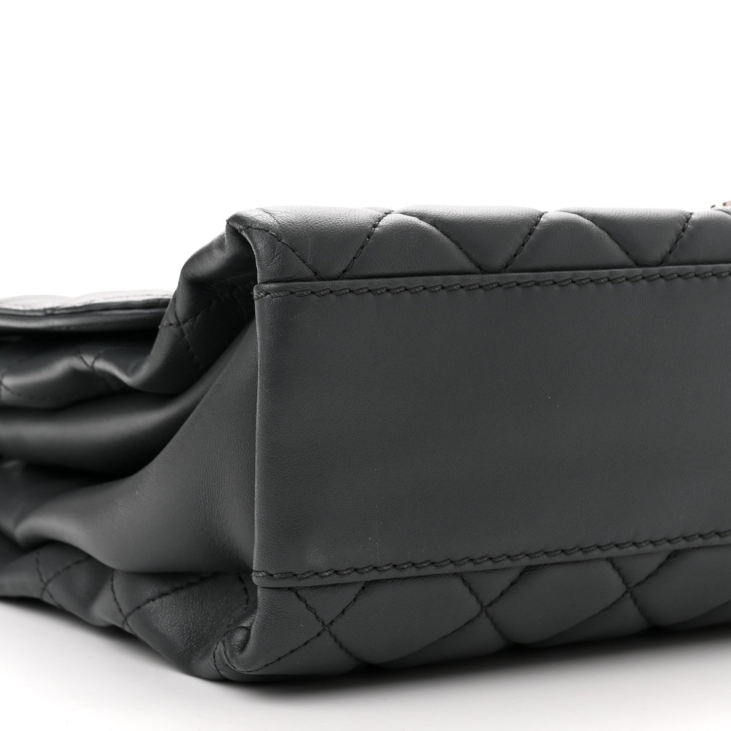 Chanel Lambskin Quilted Jumbo Coco Loop Flap Grey 10 of 11