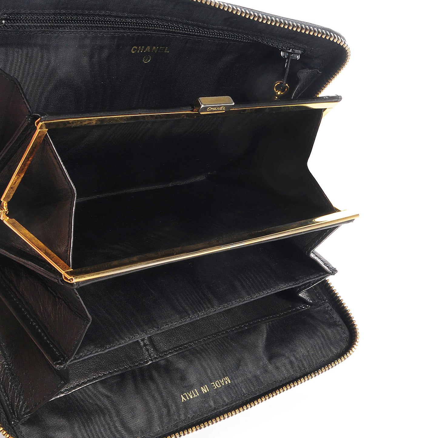 Caviar CC Zip Around Wallet Black