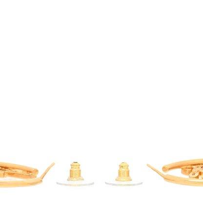 Chanel Metal Chain CC Hoop Earrings Gold 3 of 4