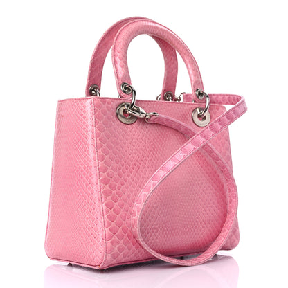 Christian Dior Python Medium Lady Dior Pink 3 of 25