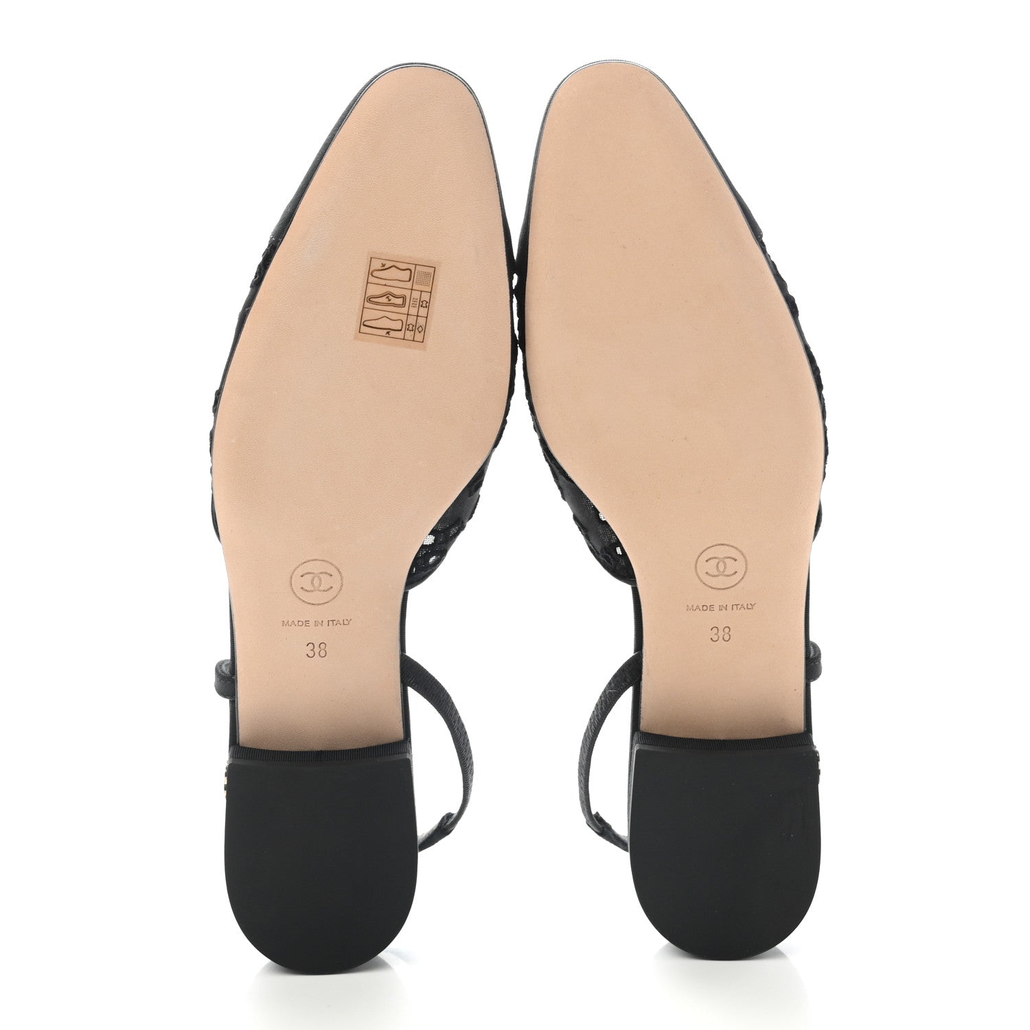 Chanel Tweed Cotton Grosgrain Cap Toe CC Slingback Flats 38 Black 5 of 6