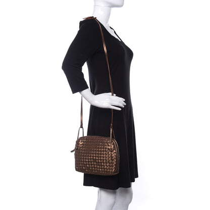Bottega Veneta Metallic Grosgrain Intrecciato Nodini Crossbody Messenger Copper 2 of 10