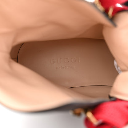 Gucci Calfskin Embroidered Lace Up Combat Ankle Boots 37 Black 8 of 11