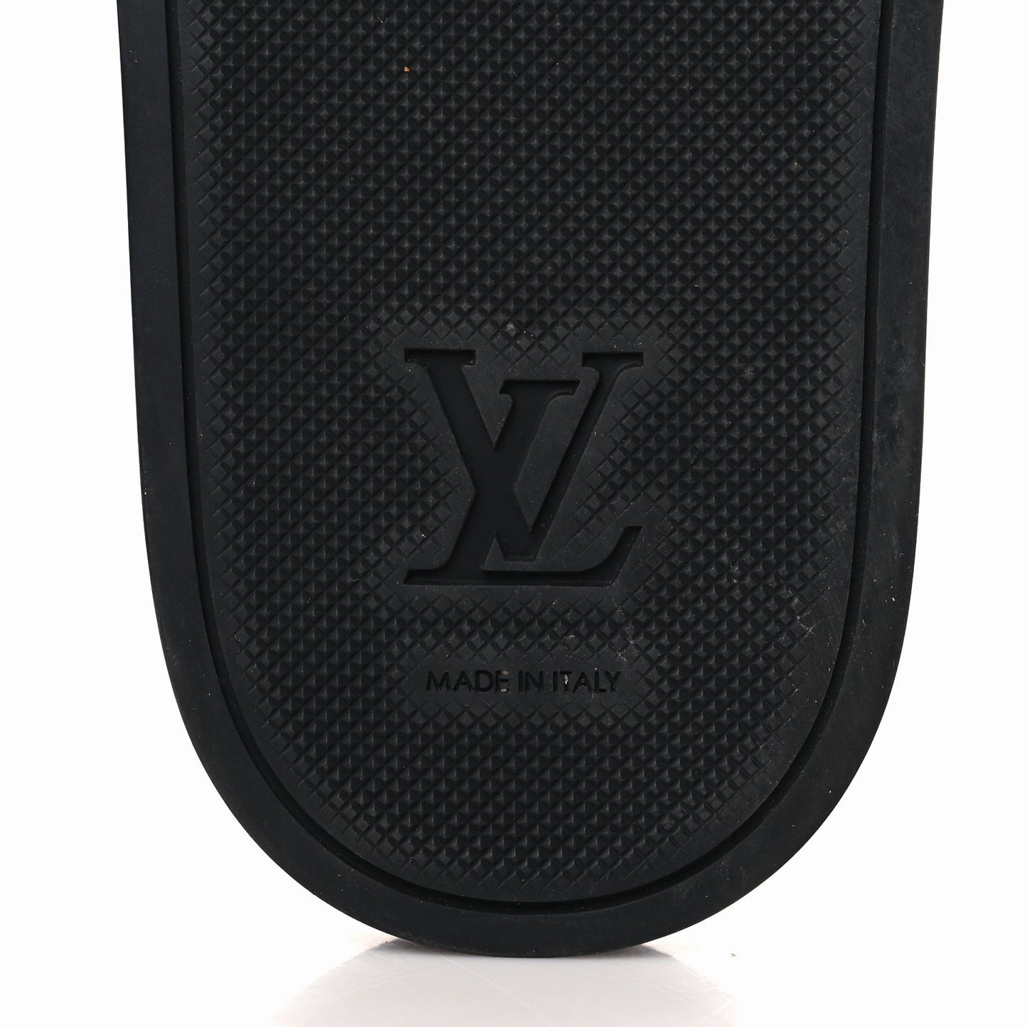 Rubber Embossed Monogram Mens Waterfront Mules 9 Black