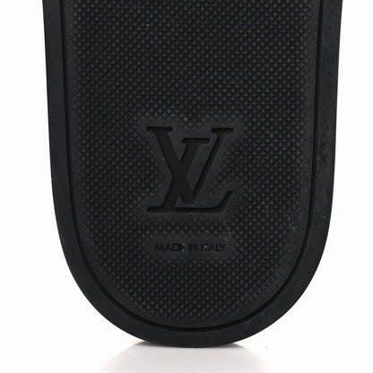 Louis Vuitton Rubber Embossed Monogram Mens Waterfront Mules 9 Black 6 of 8