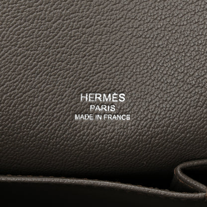 Hermes Taurillon Clemence Bi-Color Jypsiere 28 Etain Etoupe 6 of 12