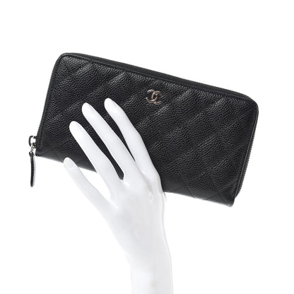 Chanel Caviar Quilted Large Gusset Zip Around Wallet Black 2 of 11