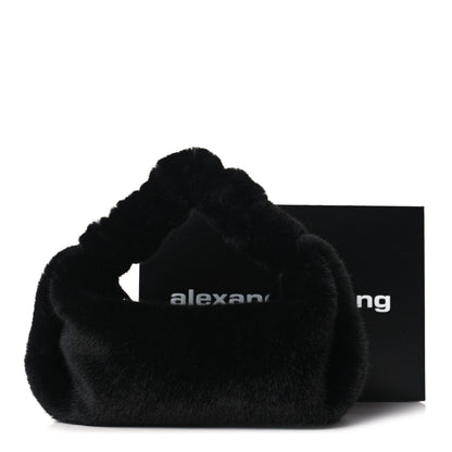 Alexander Wang Faux Fur Small Scrunchie Bag Black 9 of 9
