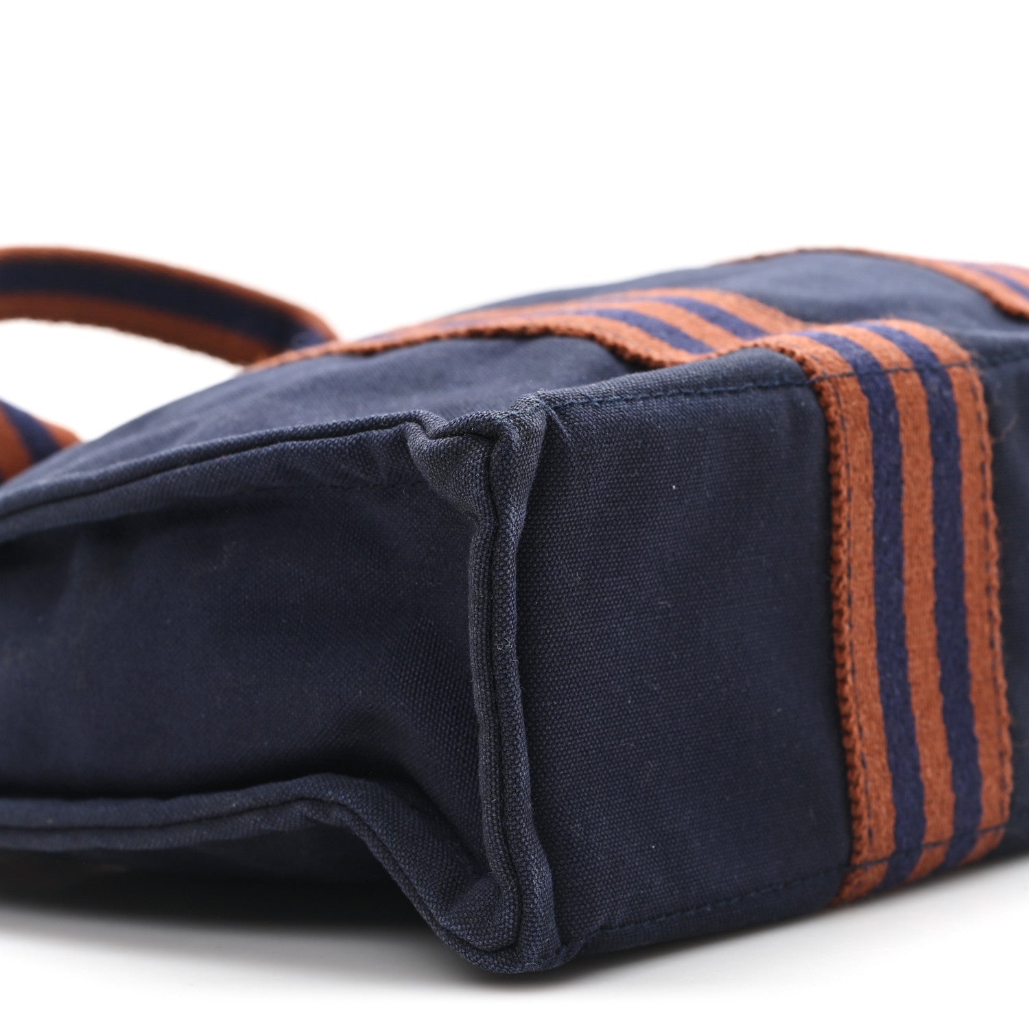 Hermes Canvas Tout Fourre PM Navy Brown 8 of 9