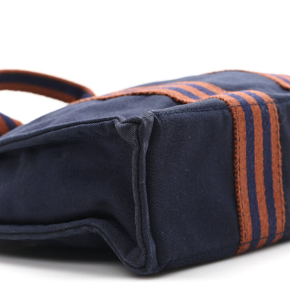 Hermes Canvas Tout Fourre PM Navy Brown 8 of 9