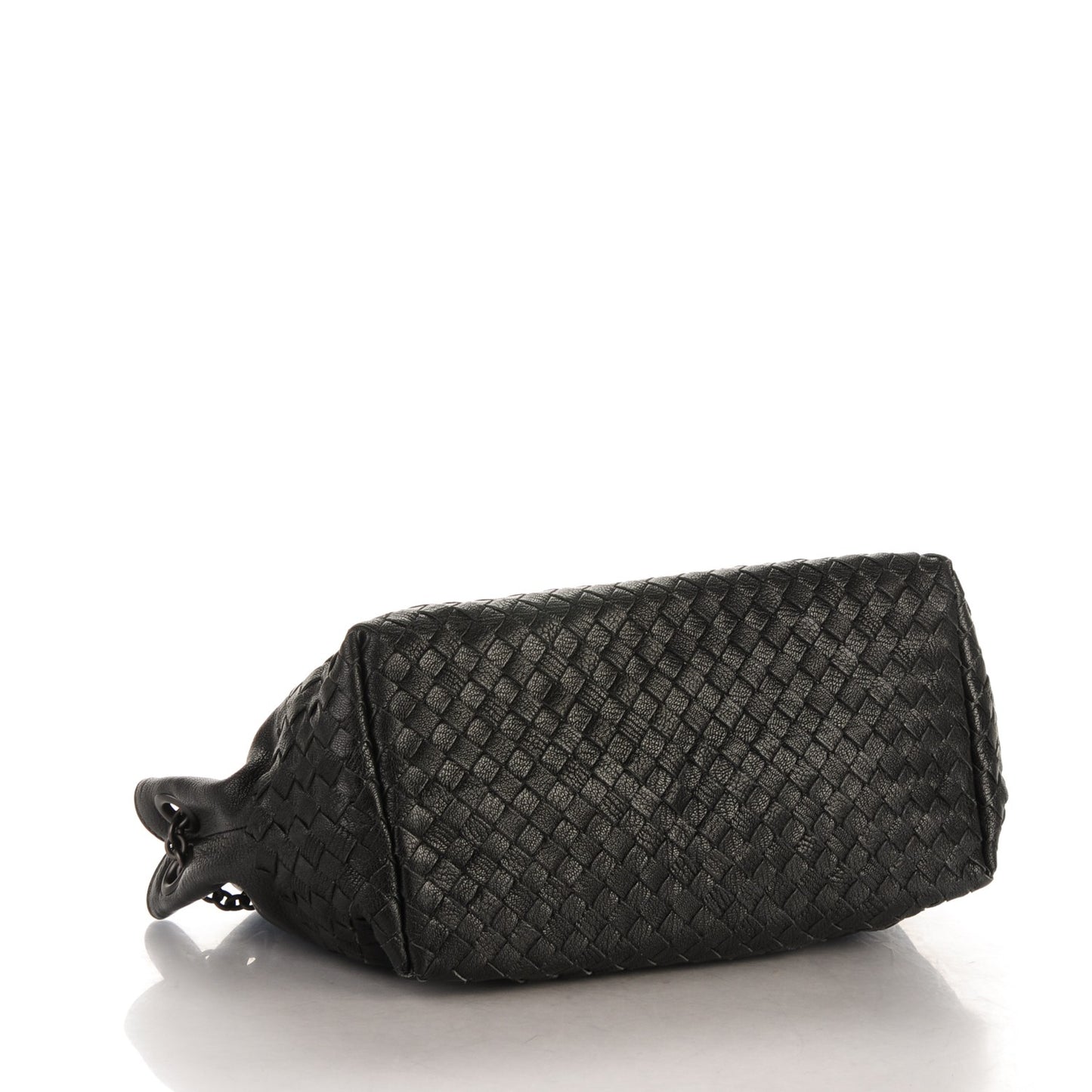 Madras Goatskin Intrecciato Small Shoulder Nero Black